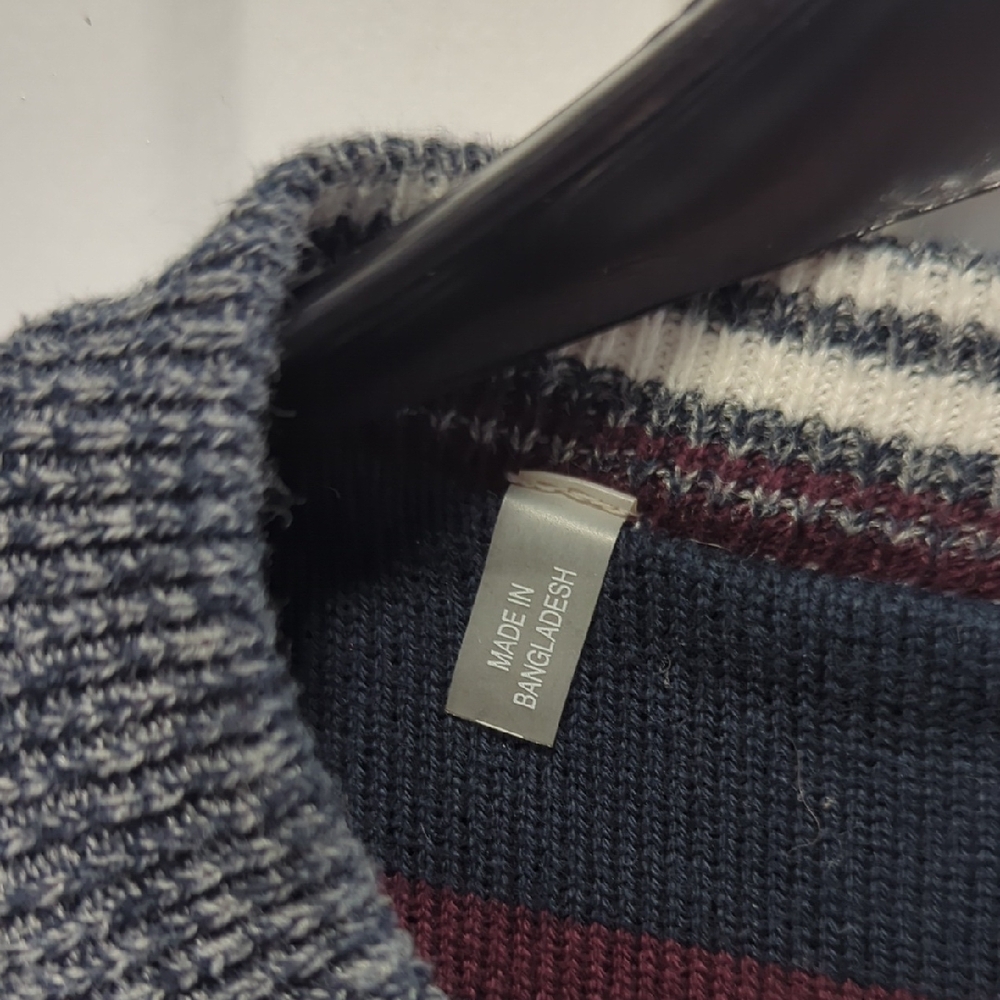 Point Zero V-Neck Sweater - Blue, Gray, Burgundy - Picture 7 of 8